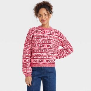 NWT A New Day Holiday Crewneck Pullover Sweater - Fair Isle Cheers